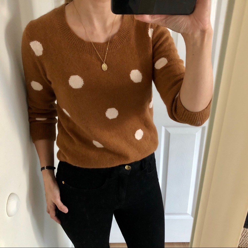 Madewell Wallace Polka Dot Sweater S Caramel color